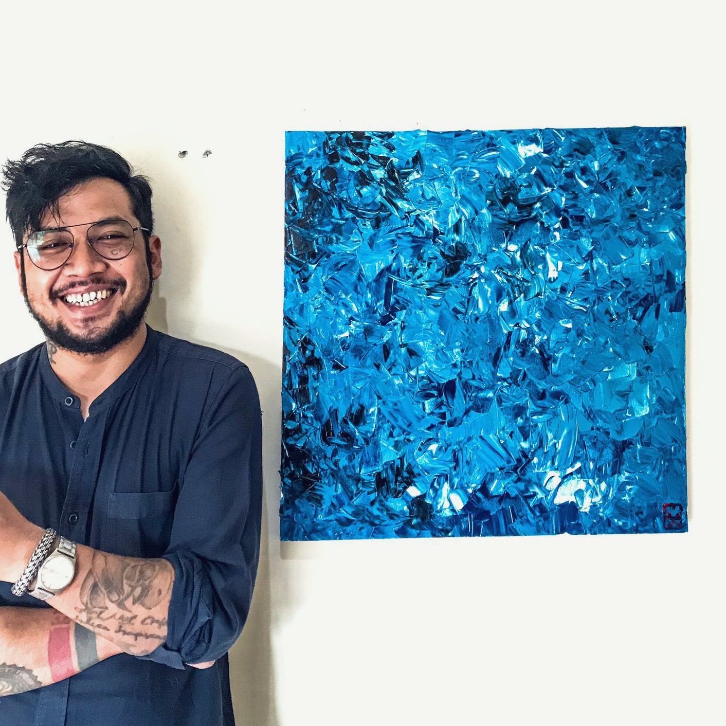 Miftah Rizaq acrylic abstract painting. Title : Sudah
Series: Unseries
